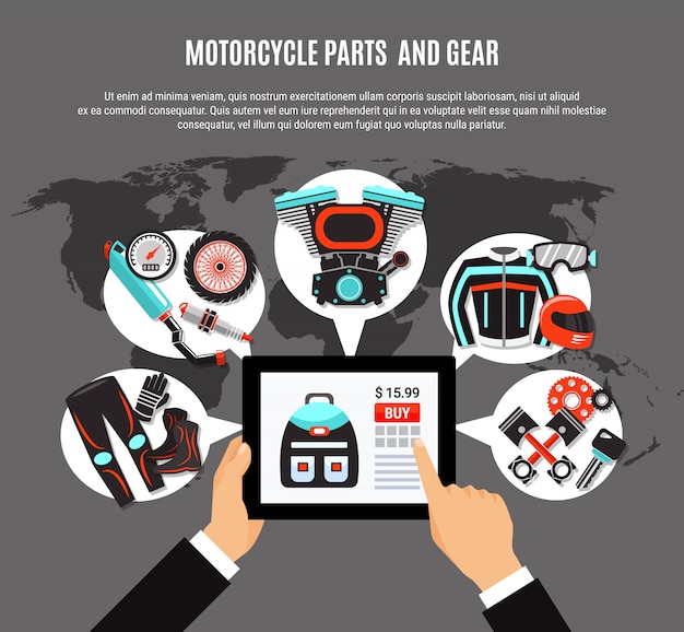 Online-shopping von motorradteilen