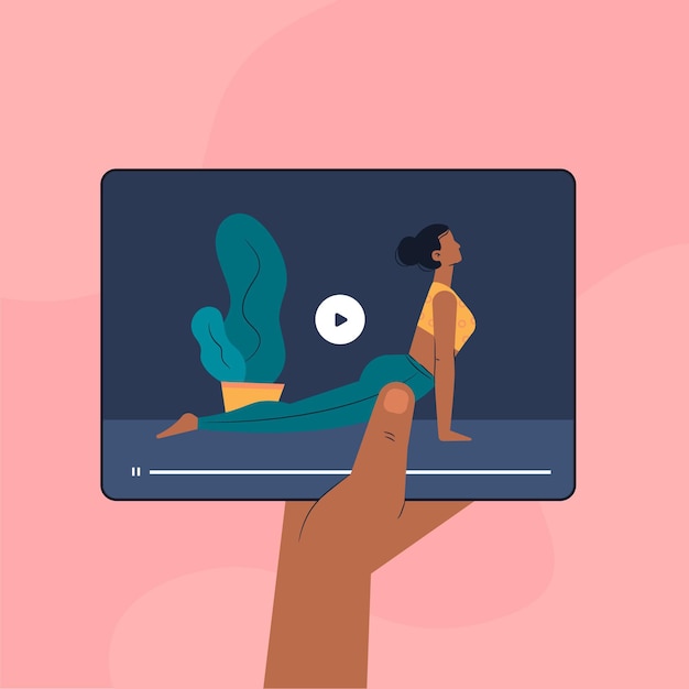 Online yoga klasse flaches design