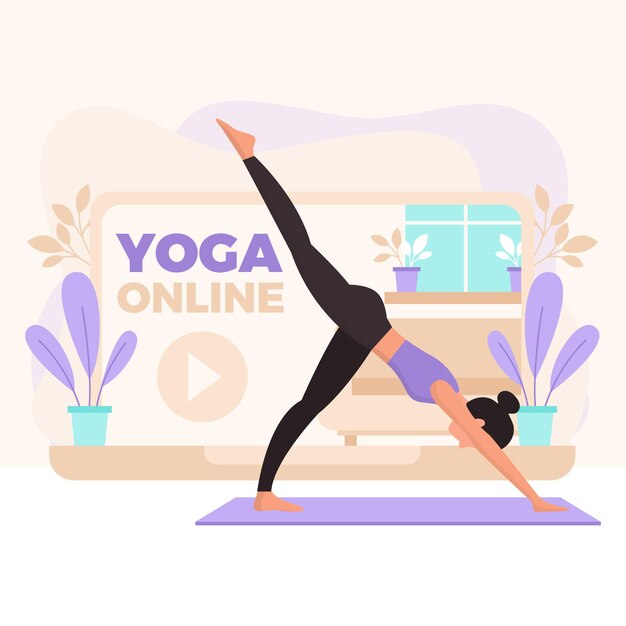 Online yoga klassenkonzept
