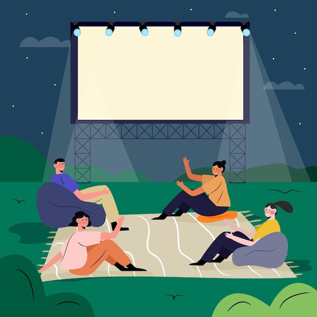 Open air kino illustration