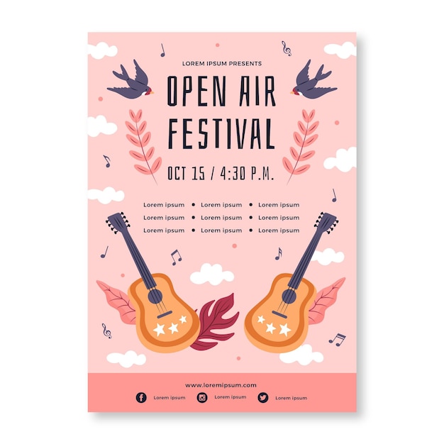 Open air musikfestival poster vorlage