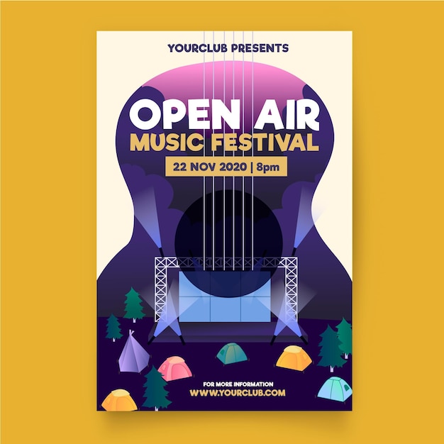 Open air musikfestival poster vorlage