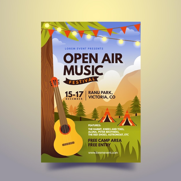 Open air musikfestival poster