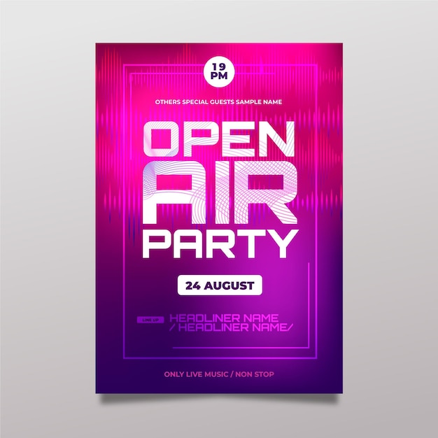 Open air party poster vorlage