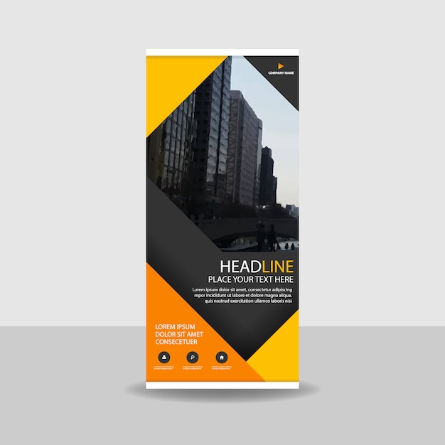 Orange dreieck kreative roll up banner vorlage