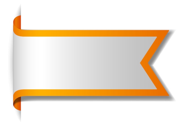 Orange Fahnendesign auf weißem Hintergrund
