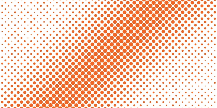 Kostenlose Vektor orange halbtonpunktmuster im weißen hintergrund