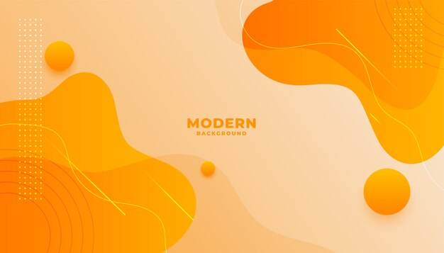 Orange Hintergrund mit Wellenformen des fließenden Gradienten