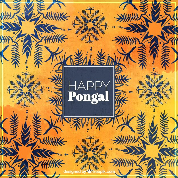 Orange pongal Hintergrund mit Ornamenten