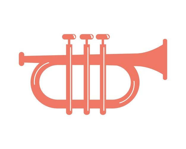 Kostenloser Vektor orange trompeteninstrument musical