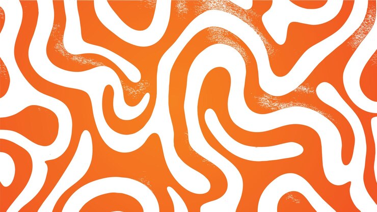 Kostenlose Vektor orangefarbenes und weißes wirbellabyrinth auf orangefarbenem hintergrund