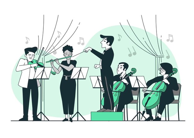 Kostenloser Vektor orchesterkonzeptillustration