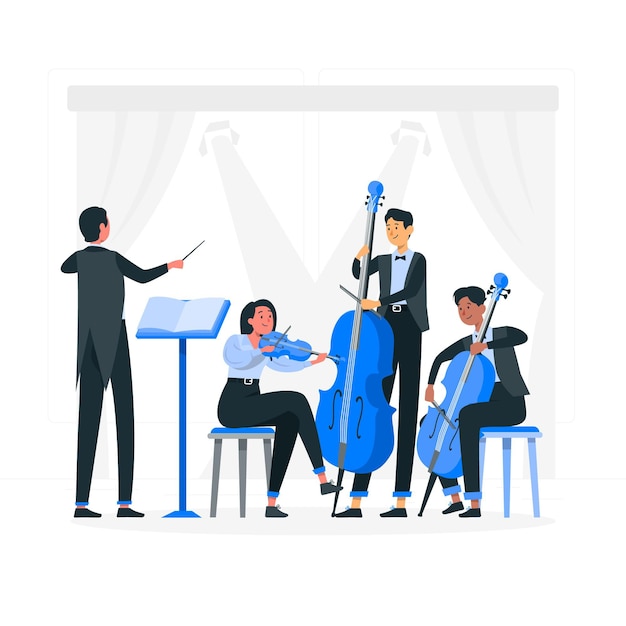 Kostenloser Vektor orchesterkonzeptillustration