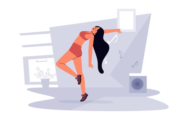 Organische flache Design-Tanzfitness zu Hause