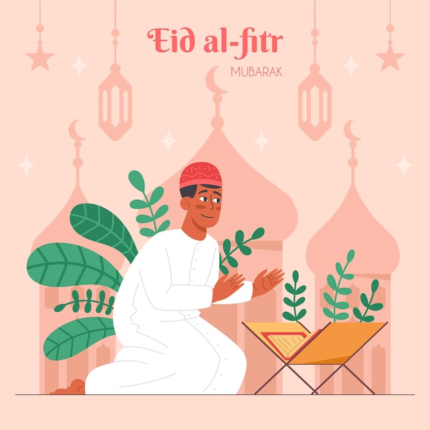 Organische flache eid al-fitr illustration