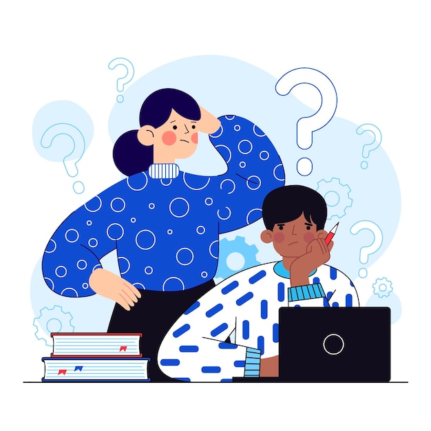 Organische flache Leute, die Fragen Illustration stellen