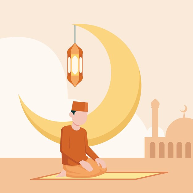 Organische flache Ramadan-Konzeptillustration