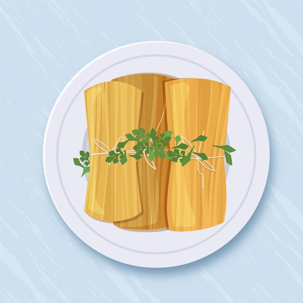 Kostenloser Vektor organische flache tamales illustriert