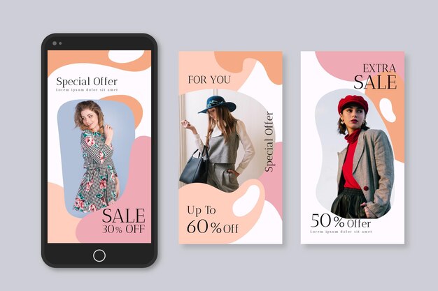 Organische Instagram Geschichten Verkaufssammlung