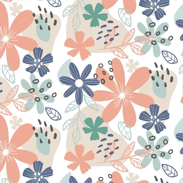 Organisches flaches abstraktes Blumenmuster