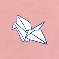Kostenloser Vektor origami-papierkranich-vektor