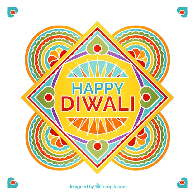 Ornamental diwali karte von abstrakten formen