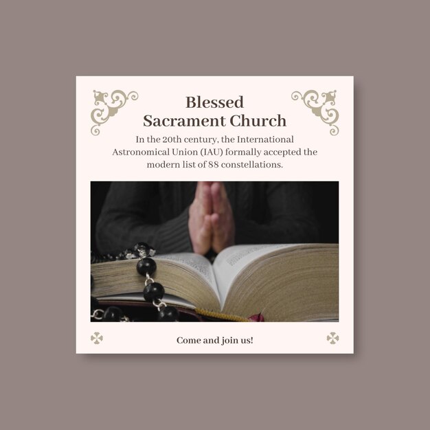 Ornamental gesegnetes Sakrament Kirchengottesdienst Instagram-Post