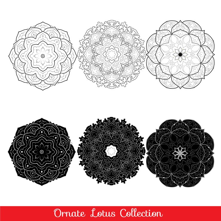 Kostenlose Vektor ornamental mandalas sammlung