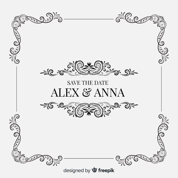 Ornamental Save the Date Hochzeitseinladung