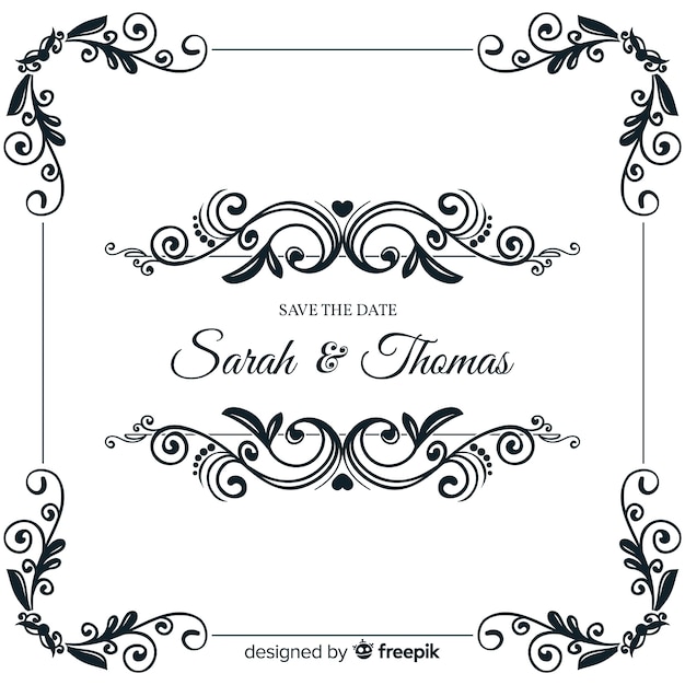 Ornamental Save the Date Hochzeitseinladung