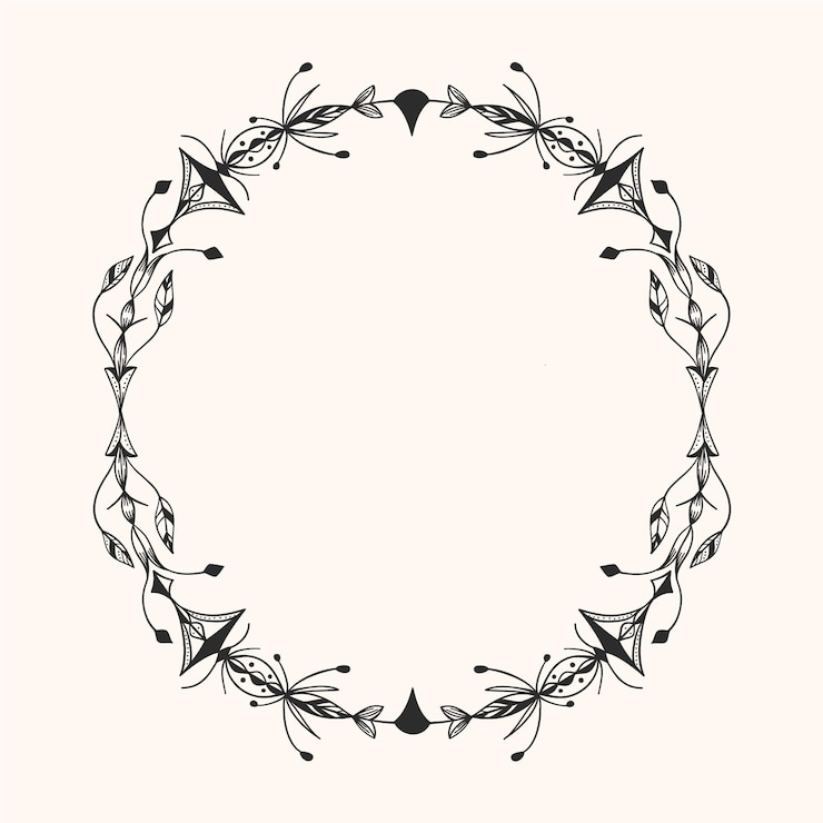 Kostenlose Vektor ornamentale gravur handgezeichneter boho-rahmen