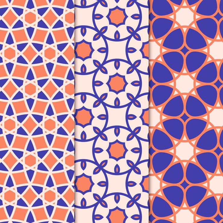 Kostenlose Vektor ornamentelle arabische muster-sammlung