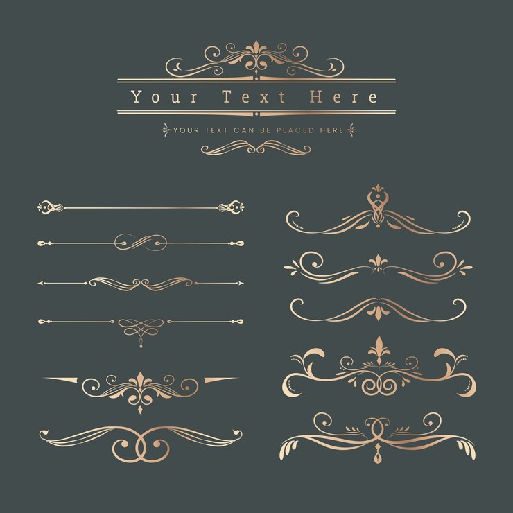 Kostenlose Vektor ornamentelle designelemente aus der vintage-zeit