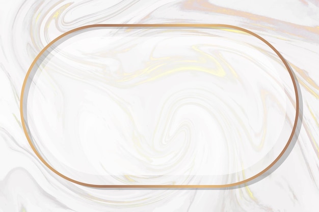 Ovaler Goldrahmen auf weißem gewirbeltem Hintergrundvektor