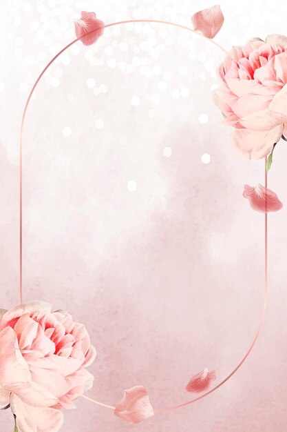 Ovaler rosa Rosenrahmen rose