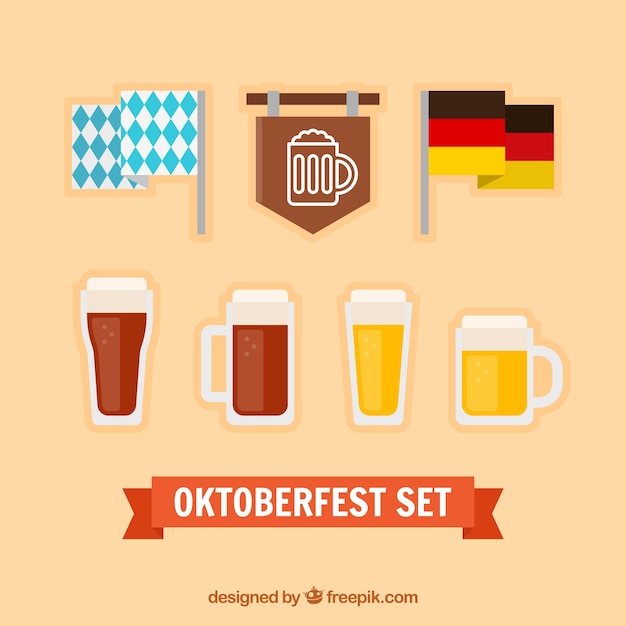 Pack bier und symbole wiesn fest