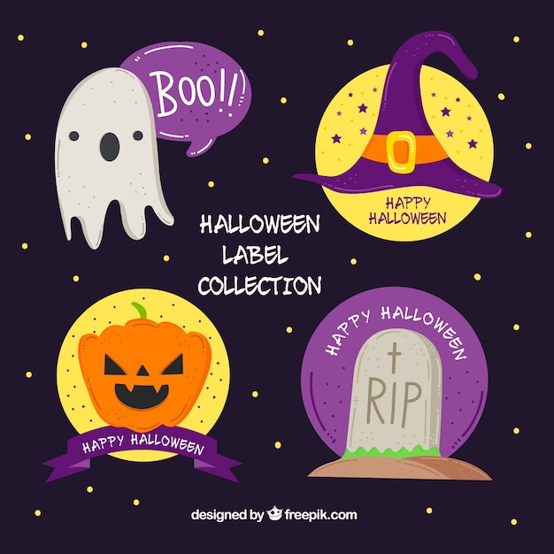 Pack lustige halloween aufkleber