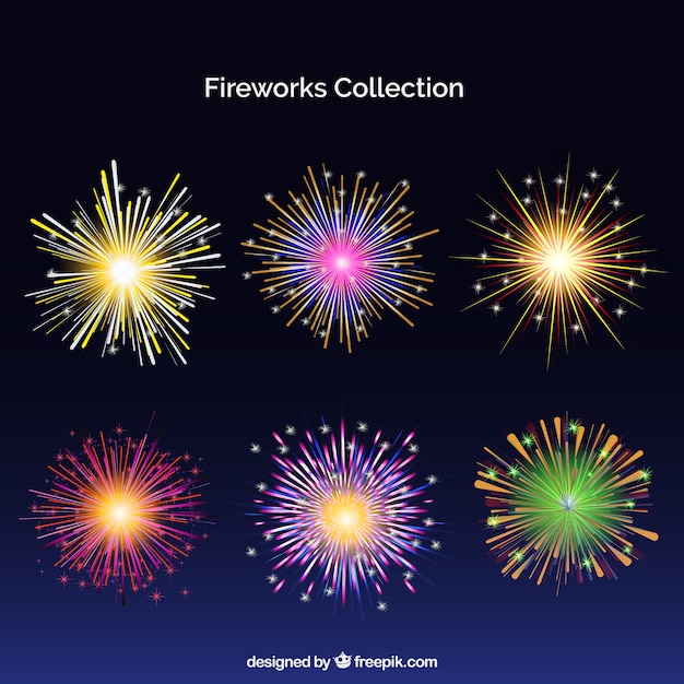 Pack von bunten feuerwerk