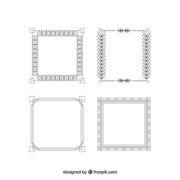 Packen elegante dekorative rahmen