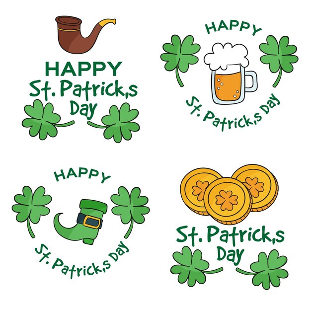Packung gezogene st. Patrick's Day Etiketten