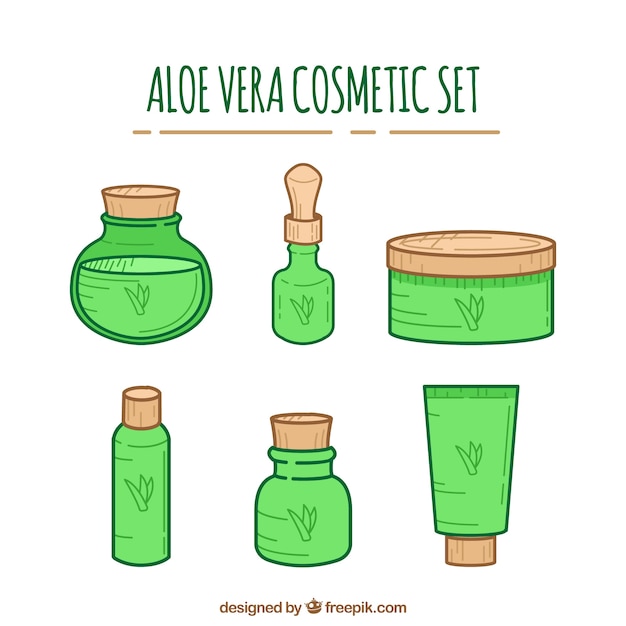 Packung handgezeichnete aloe vera kosmetik