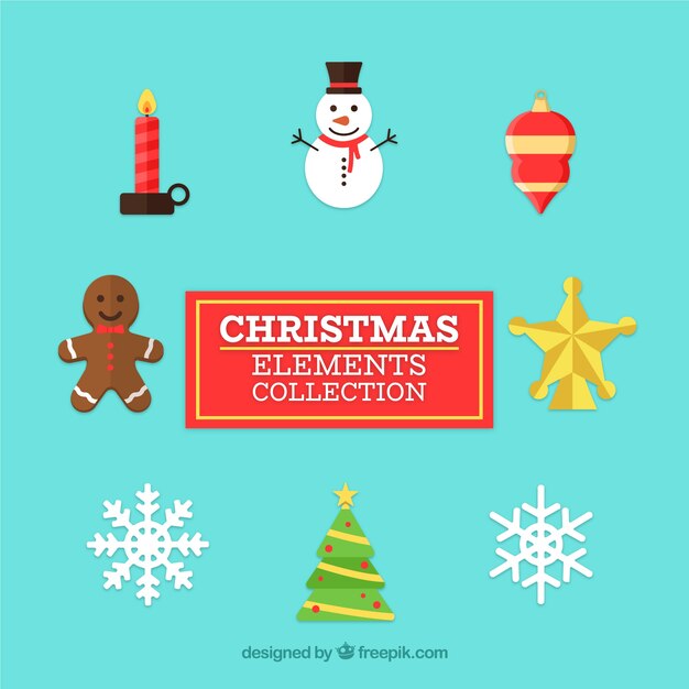 Packung mit dekorativen Elementen Weihnachten