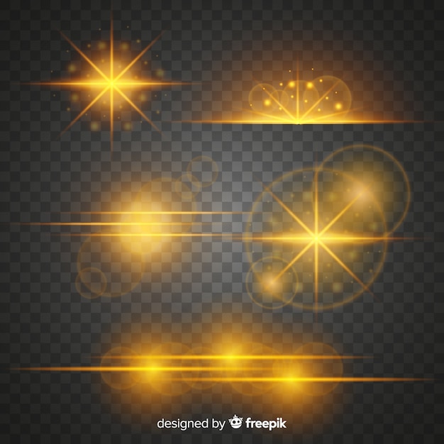 Packung mit goldenen Lichteffekten