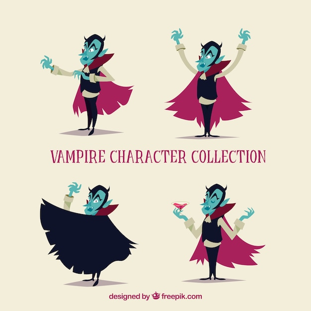 Packung Vampire in verschiedenen Haltungen