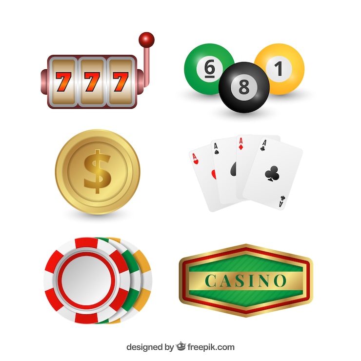 Kostenlose Vektor packung von casino-objekten