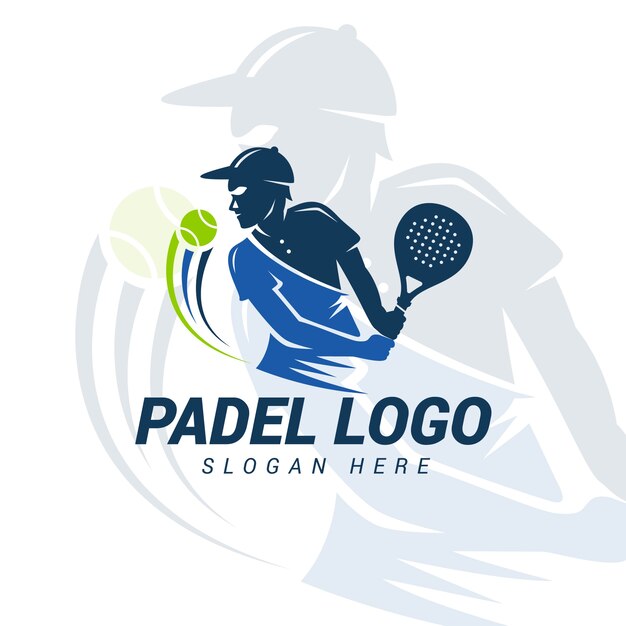 Padel-Logo-Vorlage im flachen Stil