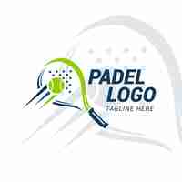 Kostenloser Vektor padel-logo-vorlage im flachen stil