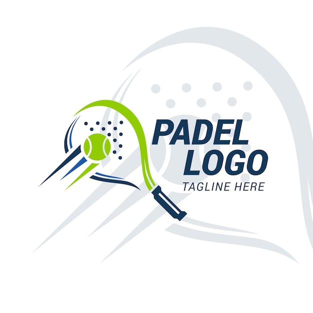 Padel-Logo-Vorlage im flachen Stil