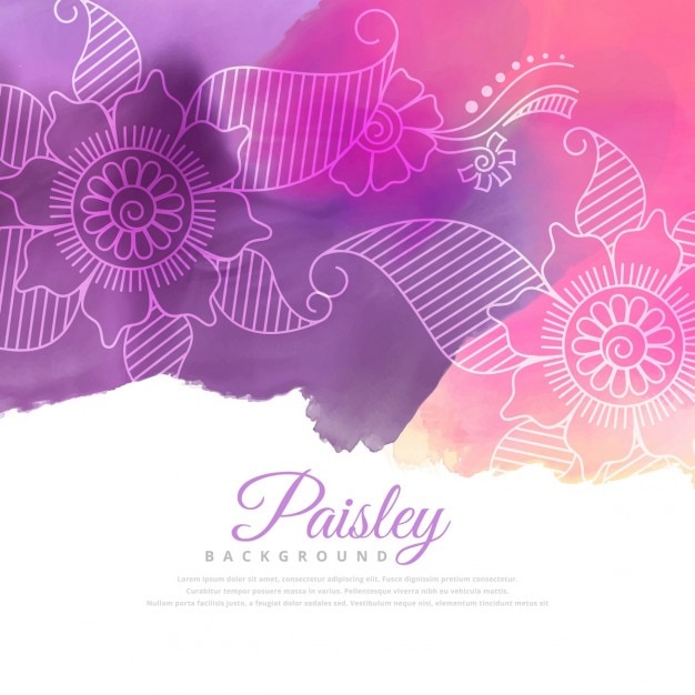 Paisley-muster auf aquarell