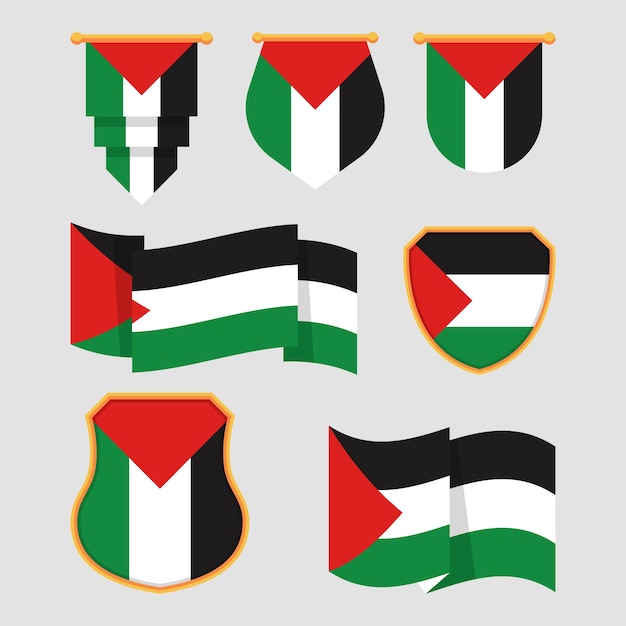 Palästinas nationale Embleme im flachen Design